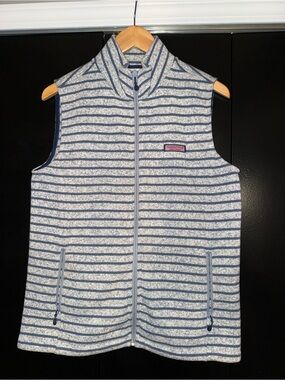 Women’s vineyard vines Striped Fleece Vest - Medium
